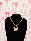 iced out butterfly necklace