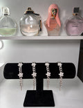 silver flower link bracelet